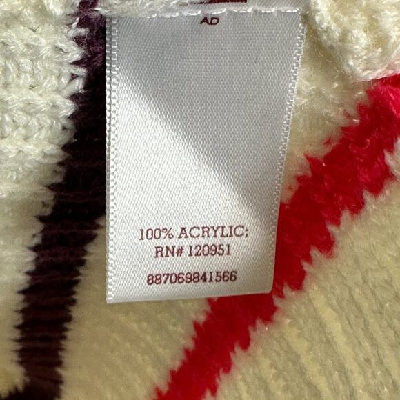 NWT SO Sweater Womens S Multicolor Striped Lace Up Crew Neck Knit Cozy Preppy - Picture 6 of 6